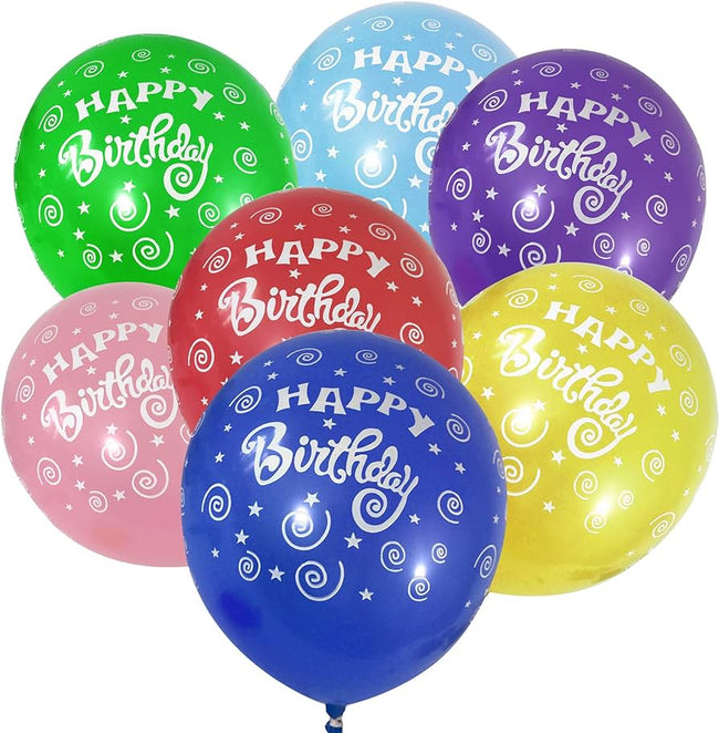 Colorful Happy Birthday Balloon Bouquet" (FGB182) - Flowers Gifts and Balloons