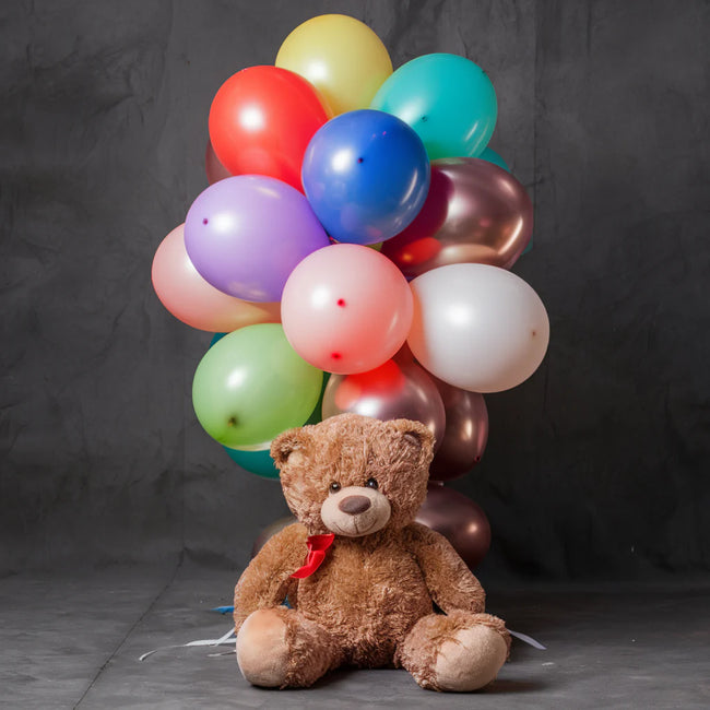 Brown Teddy Bear and Balloons Delight (MB110)